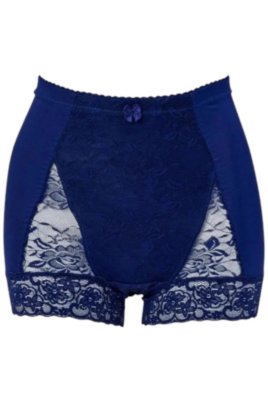Rhonda Shear Women's Classic Pin-Up Panty w/ Lace Navy -